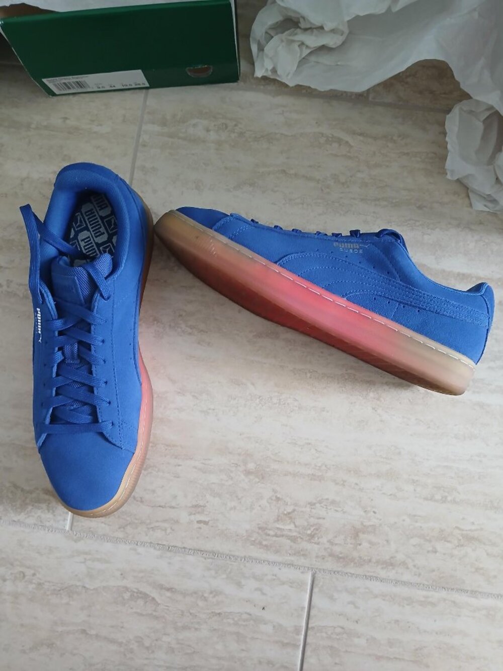 Puma Suede Classic Explosive! True Blue - Bright Plasma New size 10.5